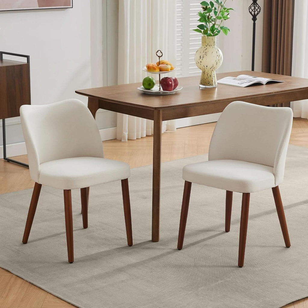 Elara Cream Upholstered Dining Chairs - Set of 2