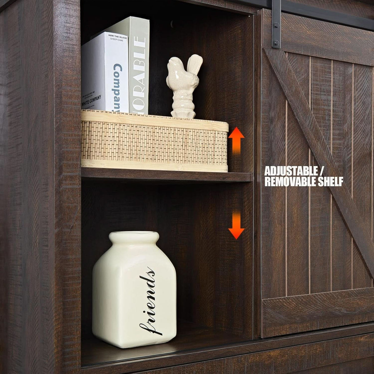 Sliding Door Five-Drawer Chest