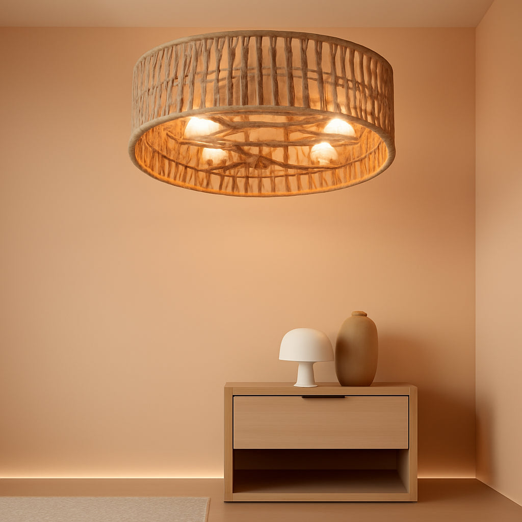 Woven Rattan Ceiling Fan