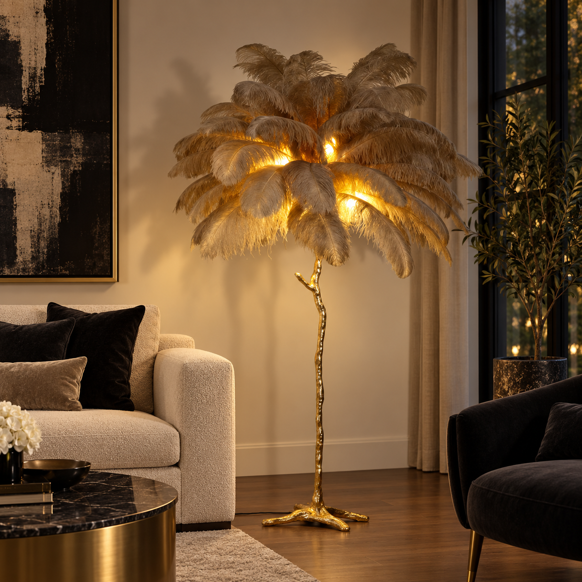 Aveline Feather Tree Floor Lamp