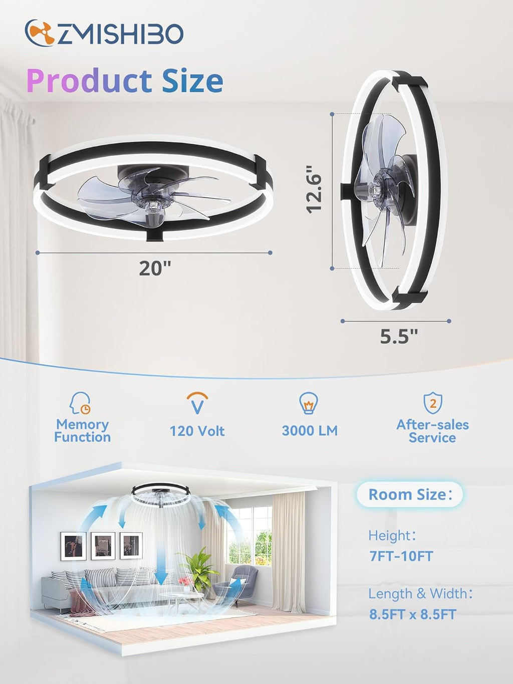Black LED Ring Ceiling Fan