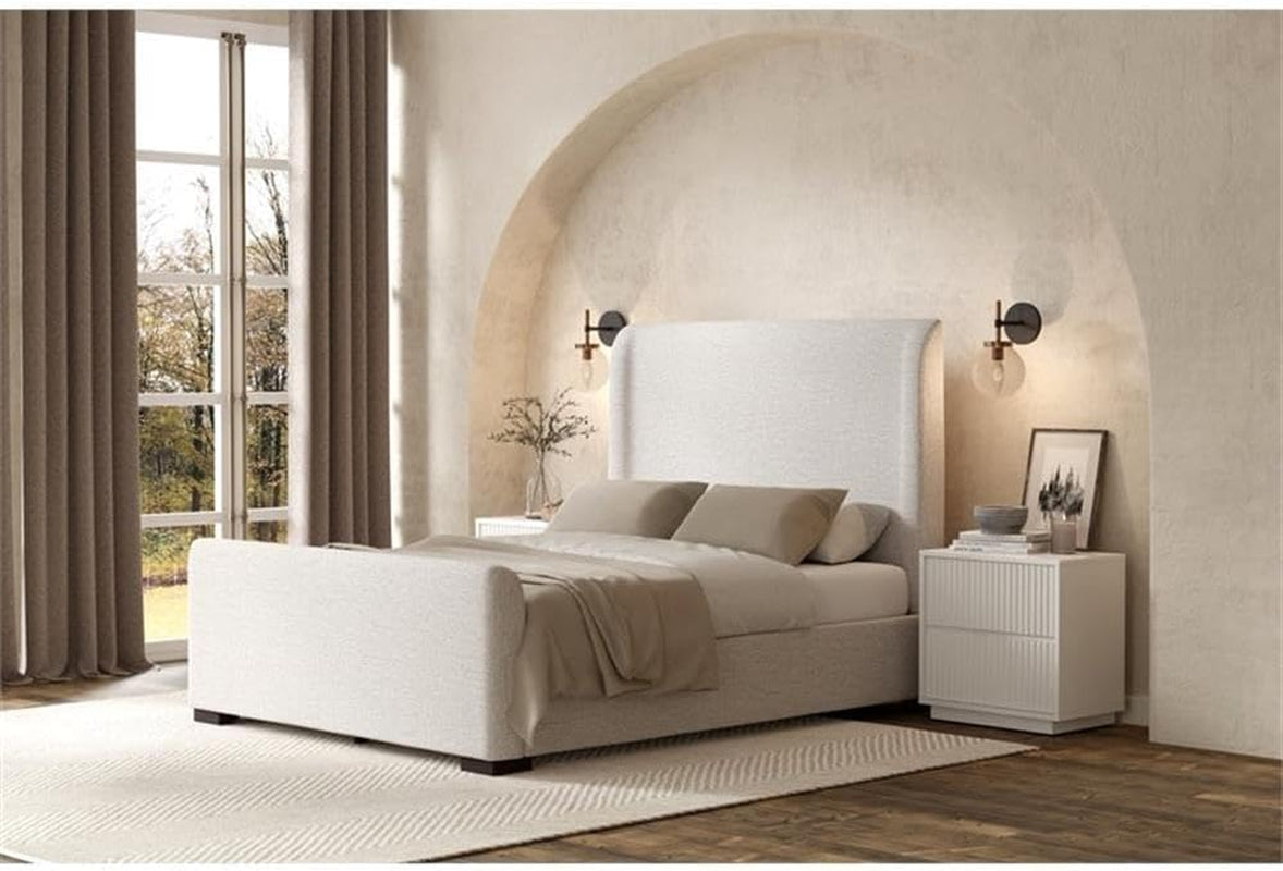 Solenne Wingback Platform Bed