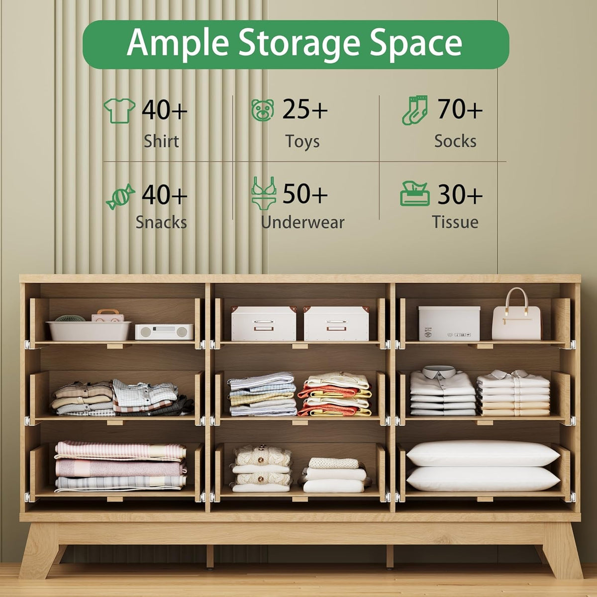 Fluted Nine-Drawer Dresser
