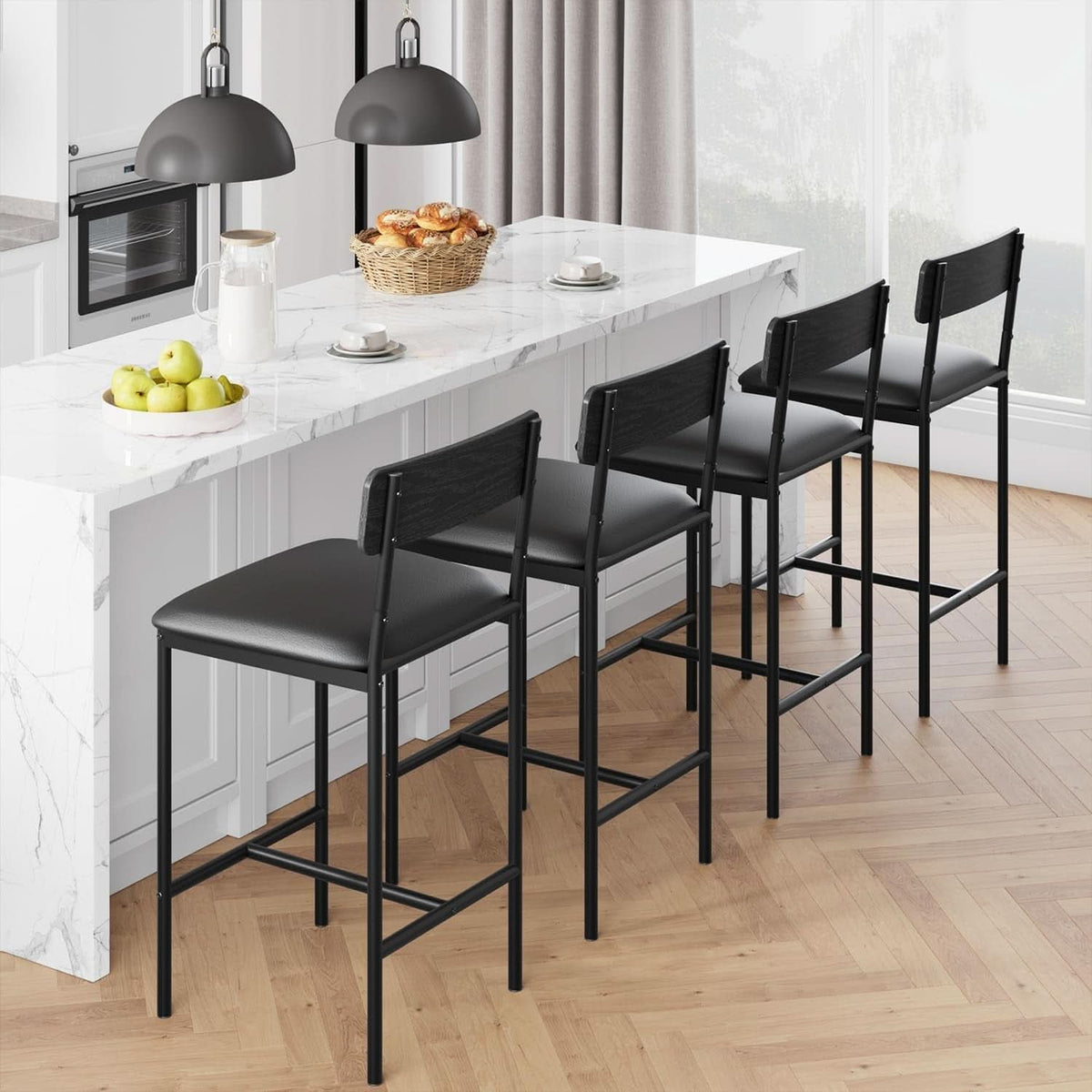 Milan Slim Counter Stools, Set of 4