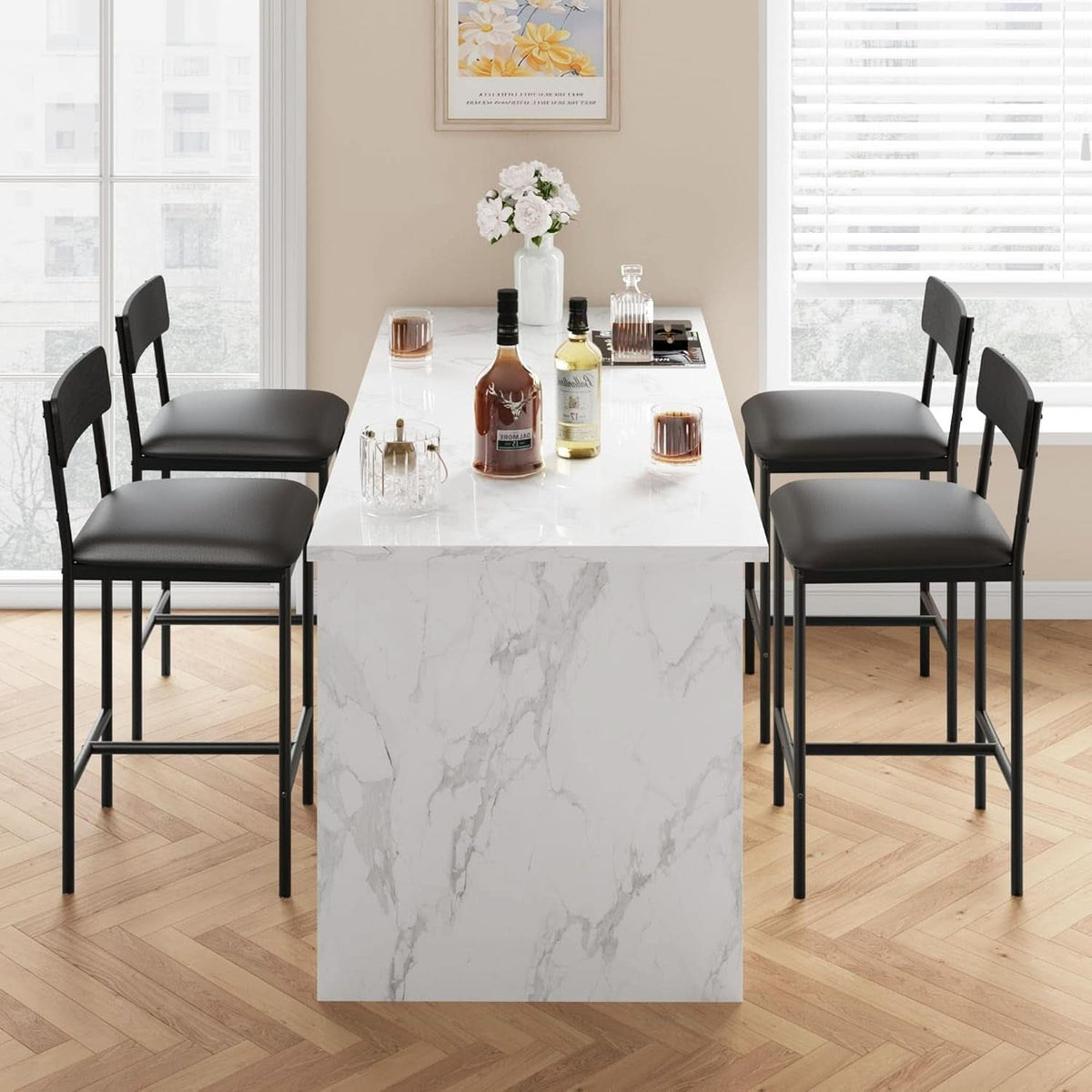 Milan Slim Counter Stools, Set of 4