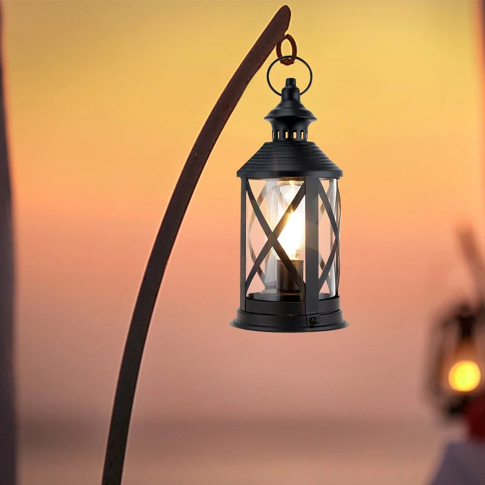 Black Hanging Lantern with Wall Hook