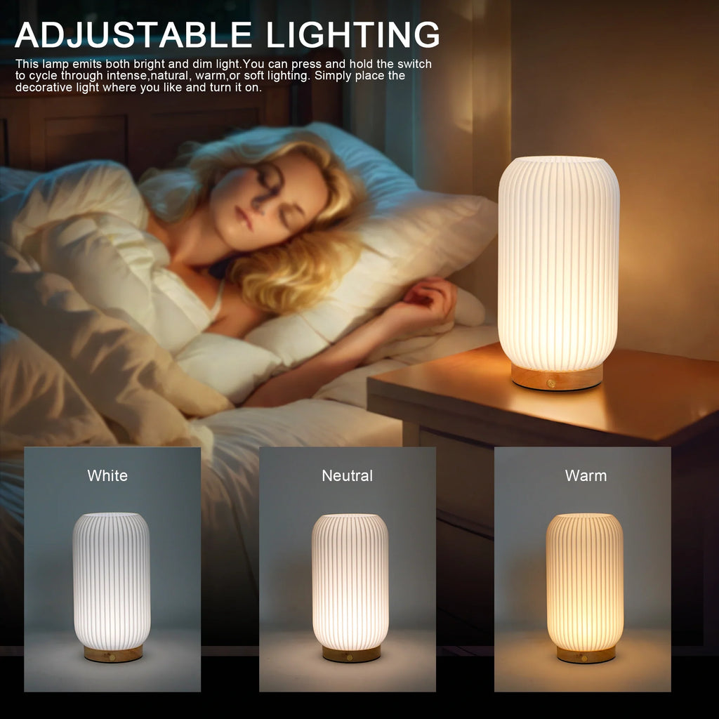 Ribbed Touch Table Lamp