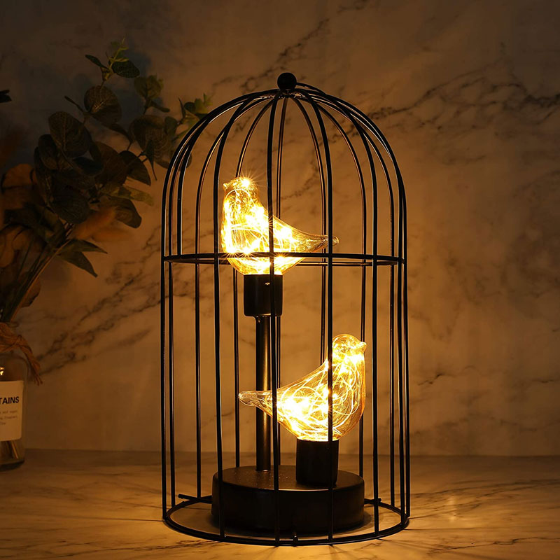 Twin Birdcage Accent Lamp