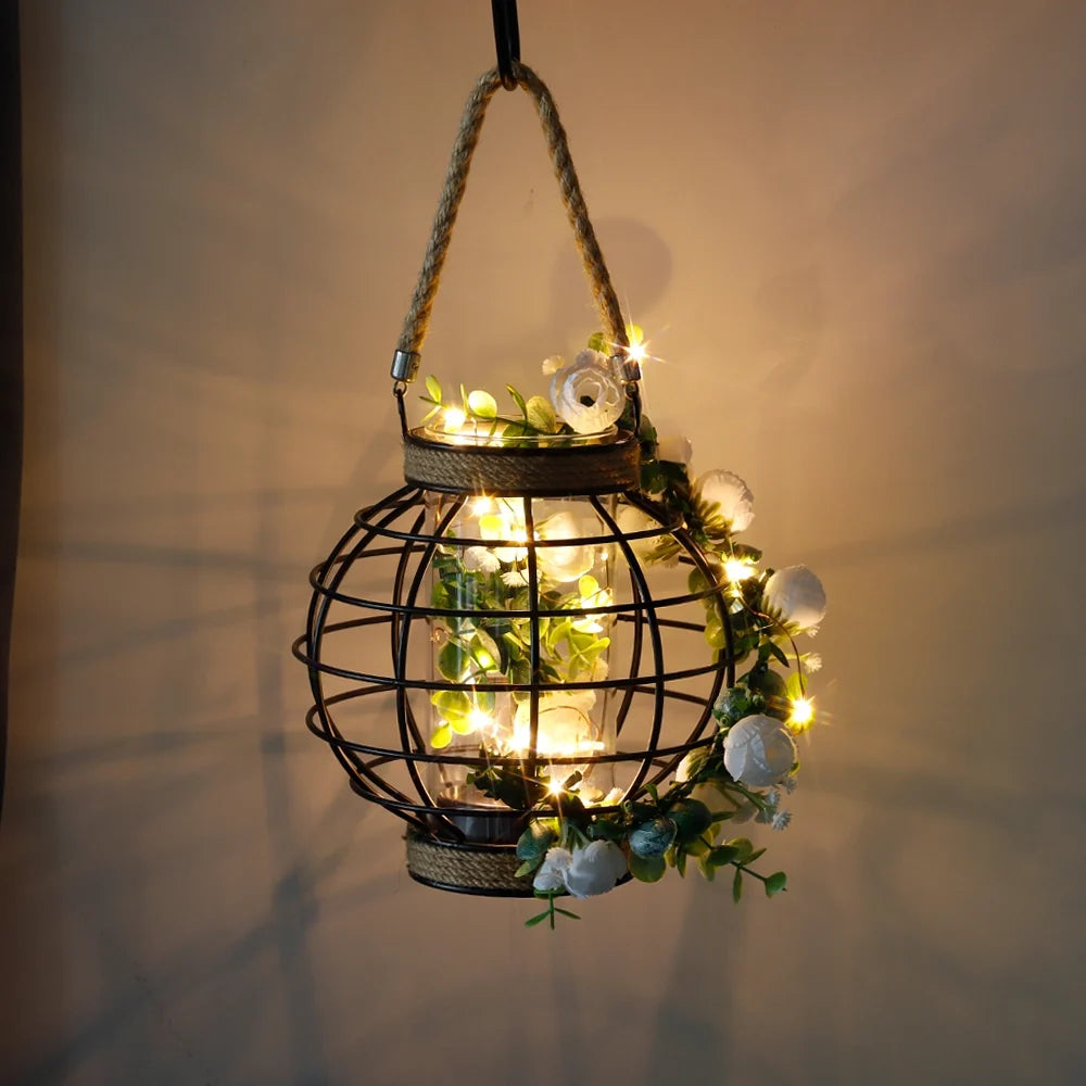 Rope-Trim Cage Lantern