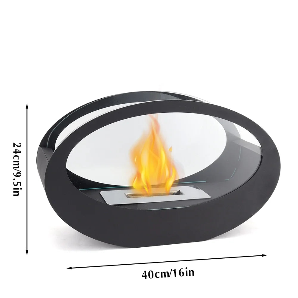 Black Ring Tabletop Fireplace