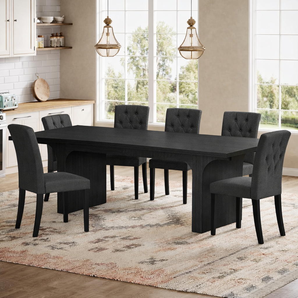 Bellamy 7-Piece Black Dining Set