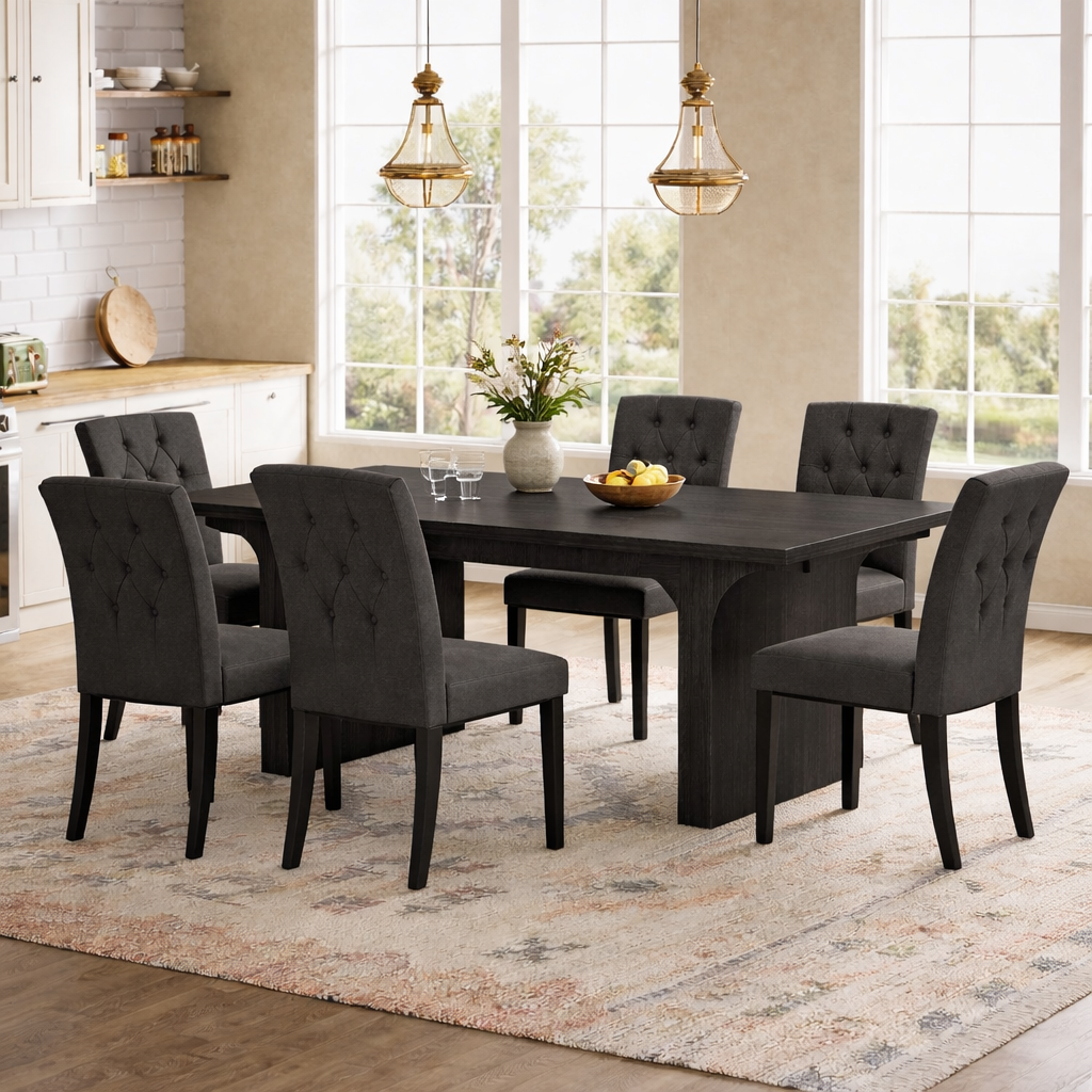 Bellamy 7-Piece Black Dining Set