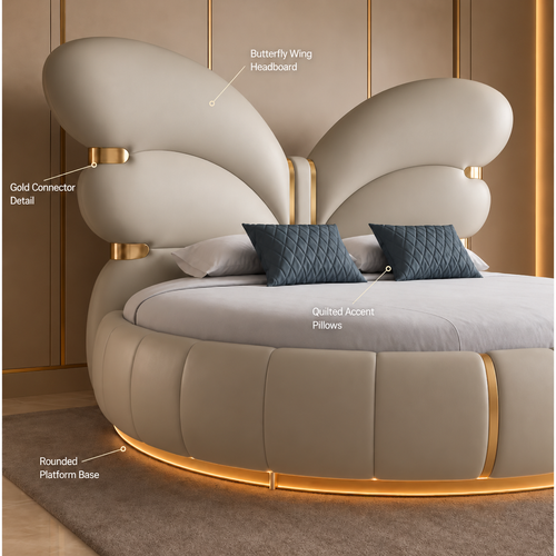 Aurelia Round Butterfly Bed