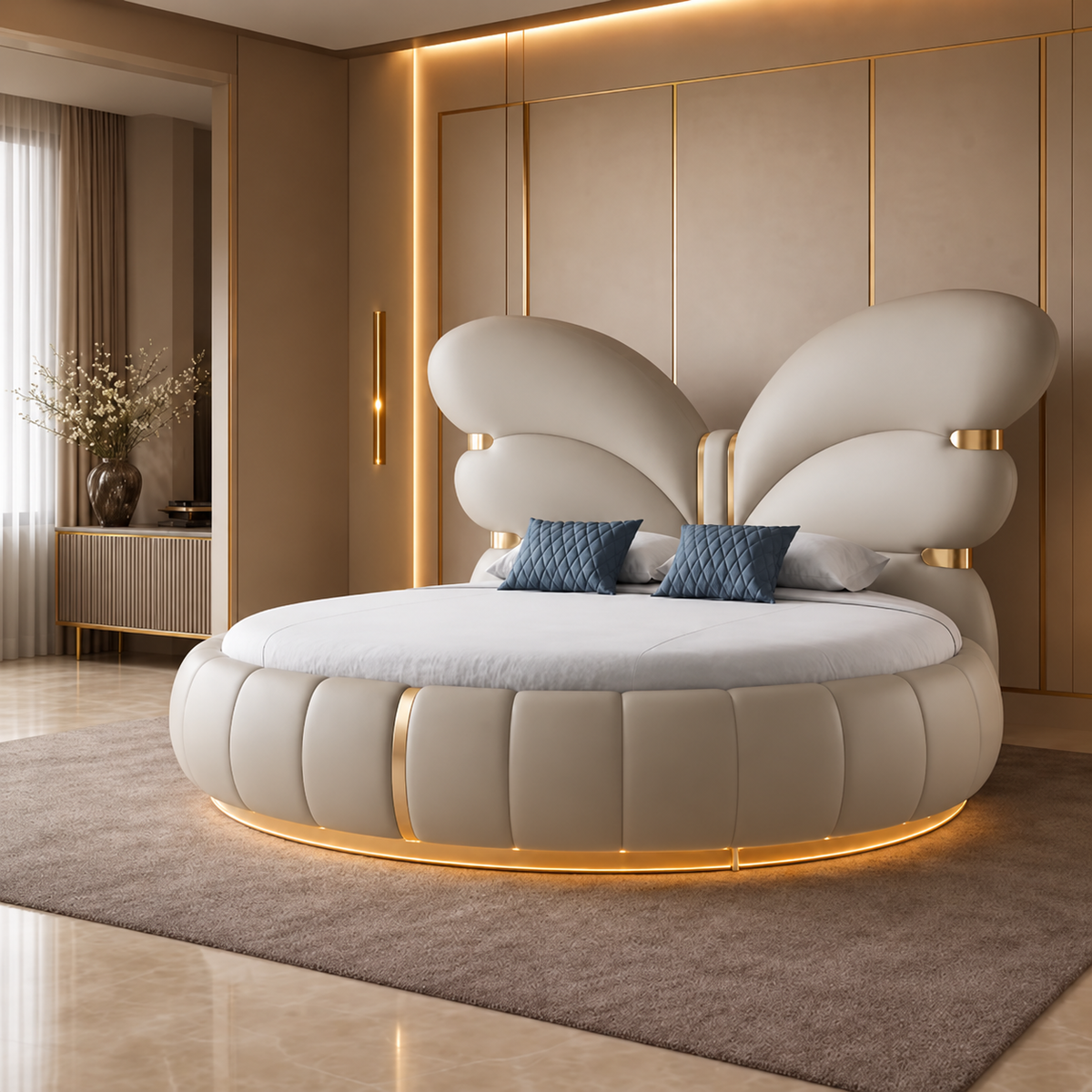 Aurelia Round Butterfly Bed
