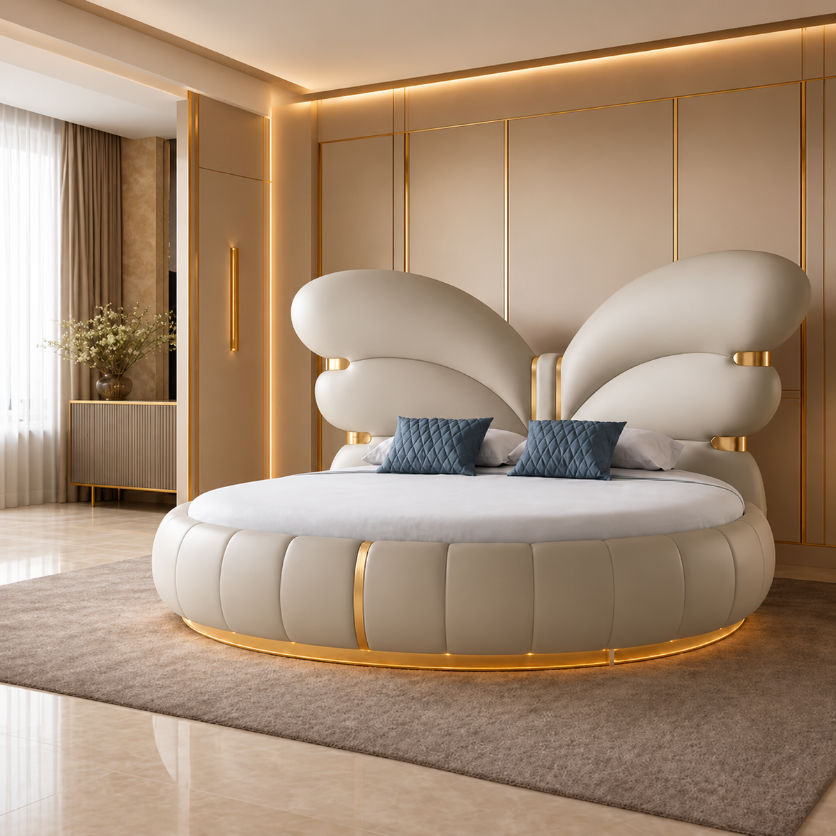 Aurelia Round Butterfly Bed