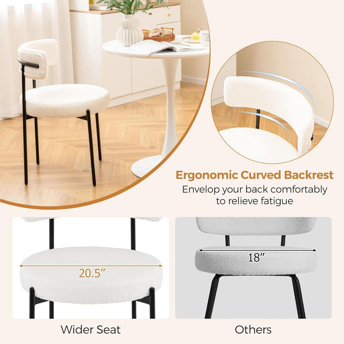 Éliane Sherpa Dining Chairs - Set of 2
