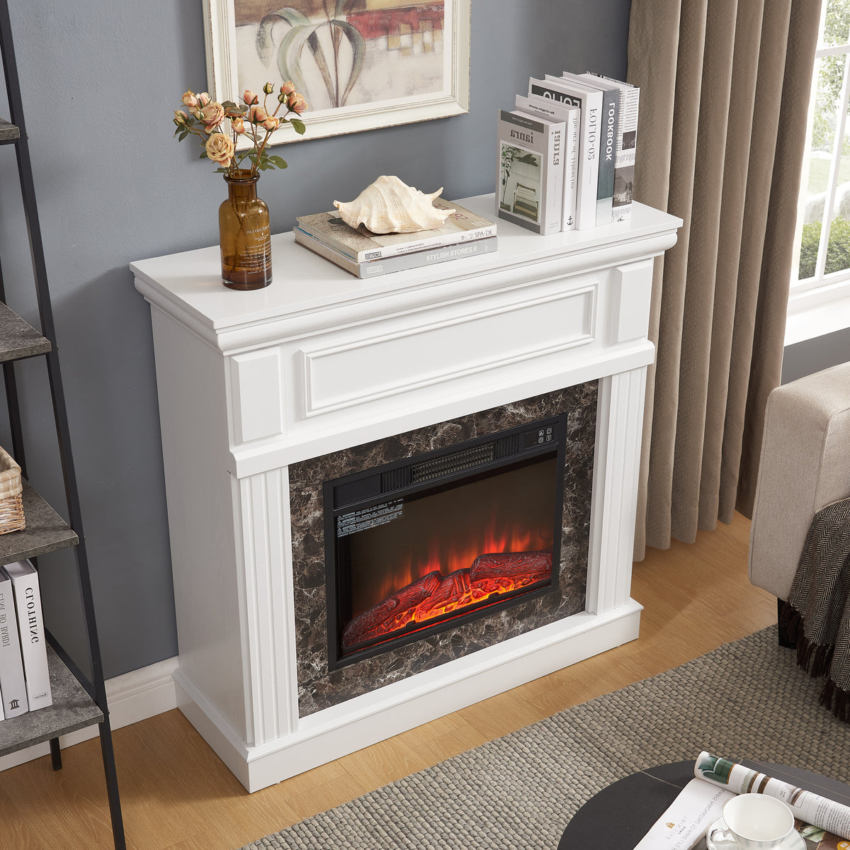 White Traditional Fireplace Mantel