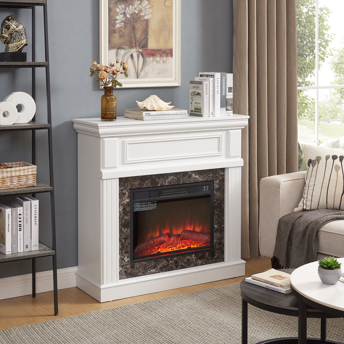 White Traditional Fireplace Mantel