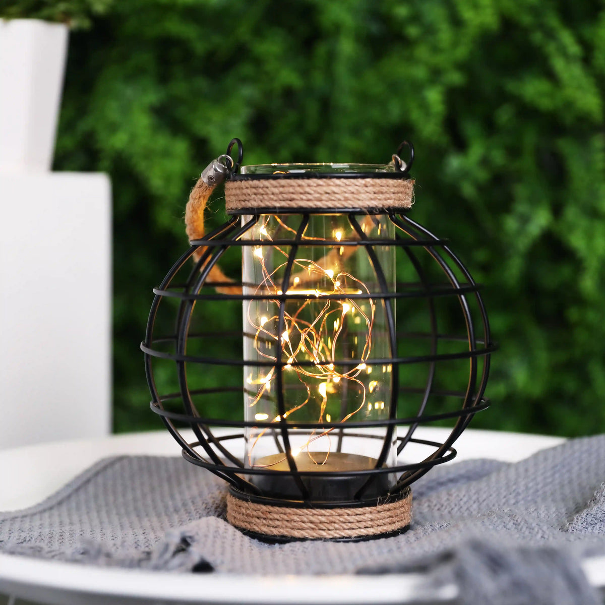 Rope-Trim Cage Lantern