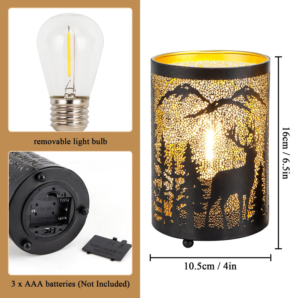 Etched Metal Accent Lamps — Set of 2