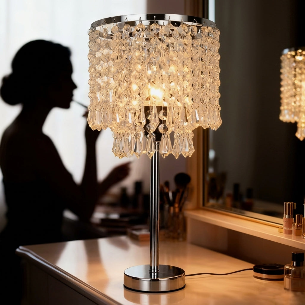 Crystal Cascade Table Lamp