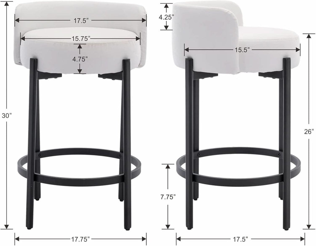 Solene Curved Counter Stools, Set of 2