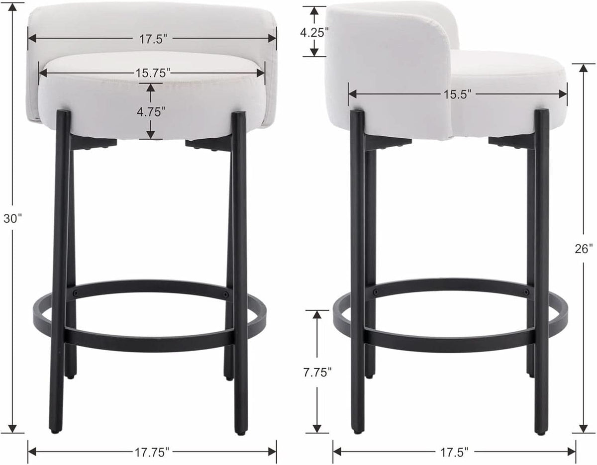 Solene Curved Counter Stools, Set of 2