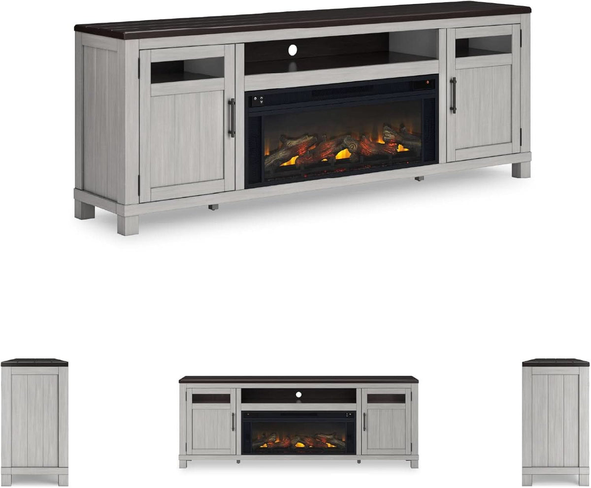 Light Gray Fireplace TV Console