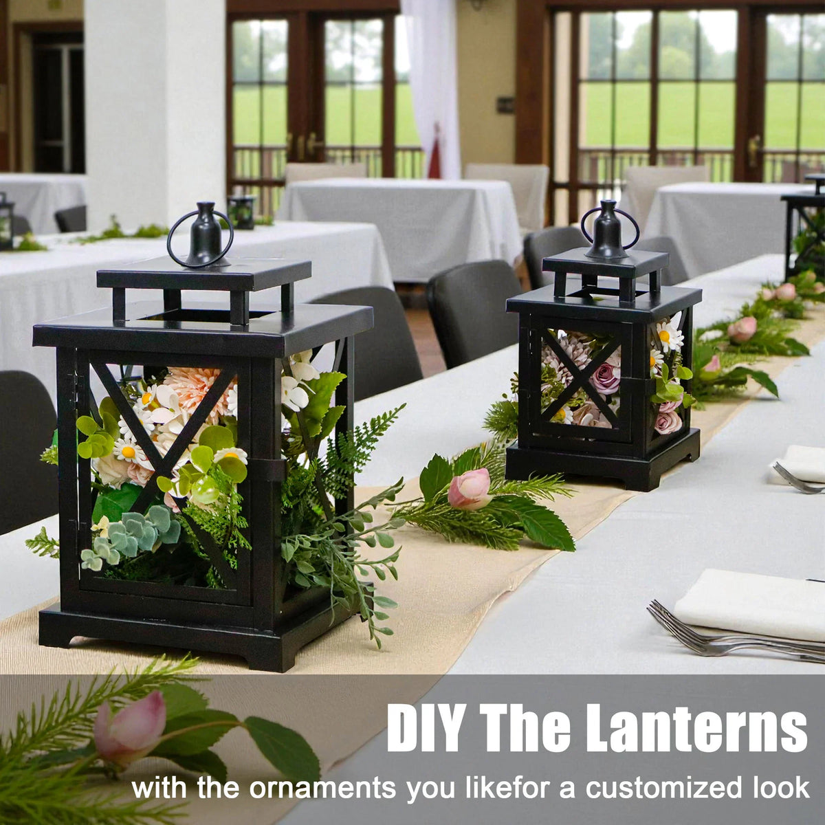 Open-Frame LED Candle Lanterns — Set of 2