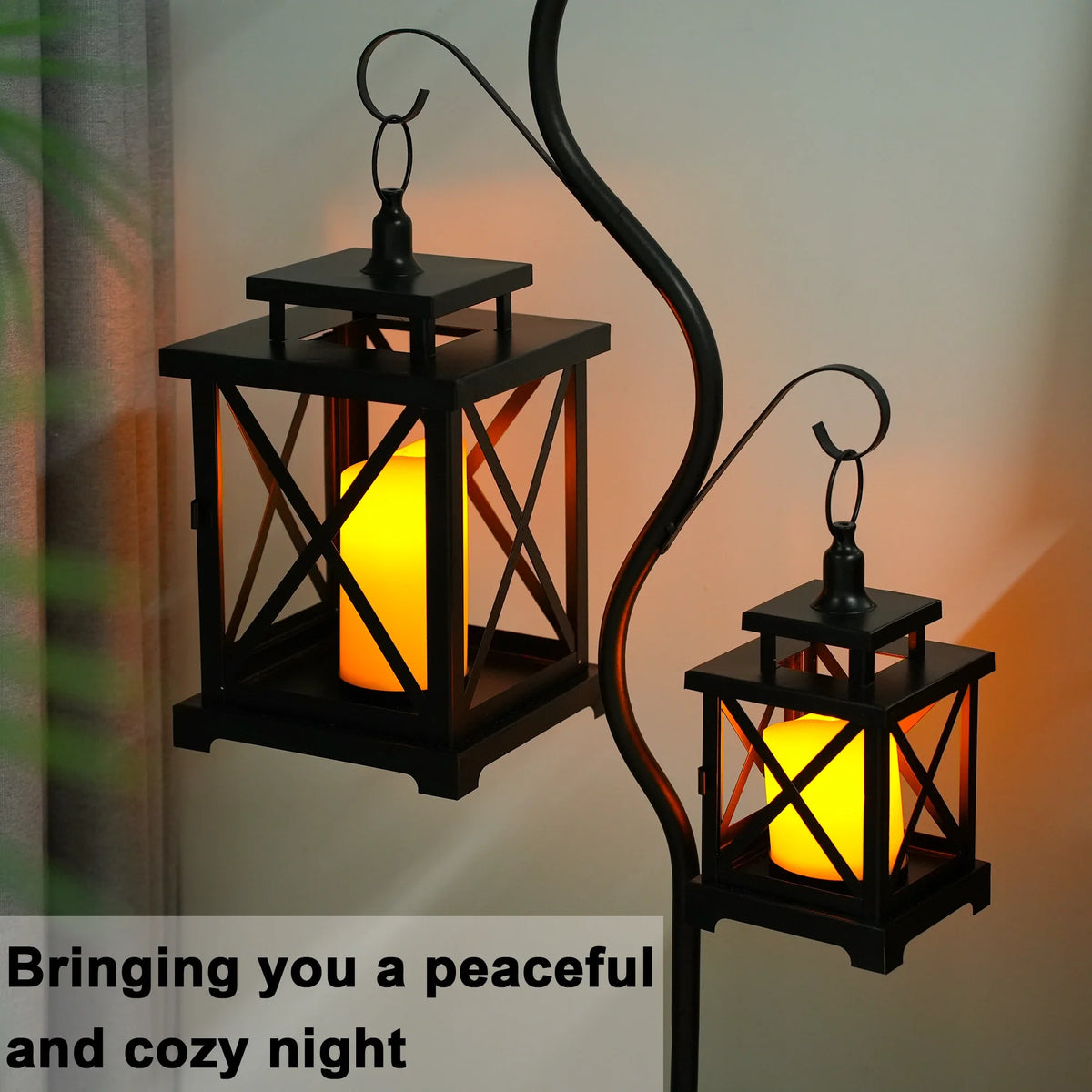 Open-Frame LED Candle Lanterns — Set of 2