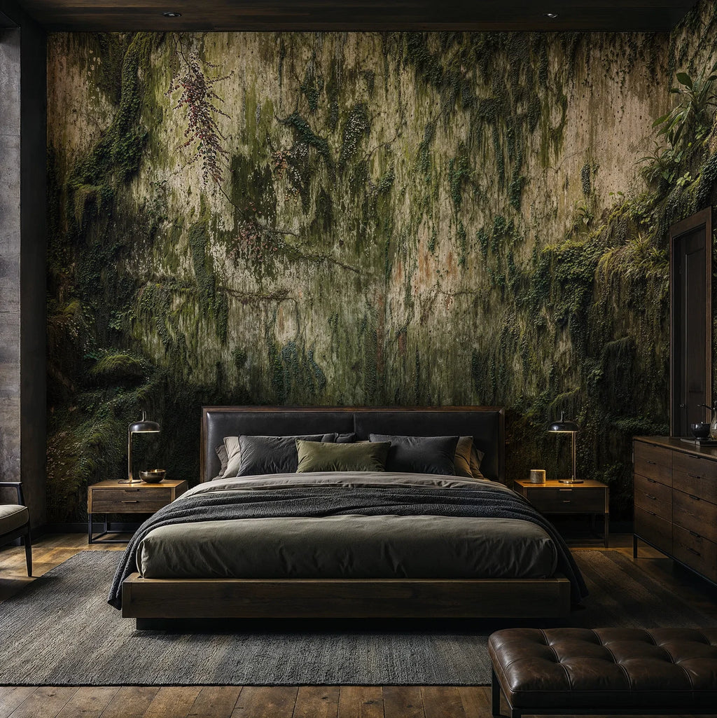 Overgrown Moss Cliff Wall Mural