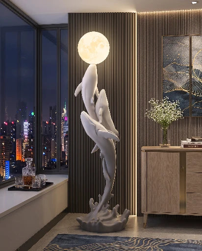 Moonlit Dolphin Floor Lamp