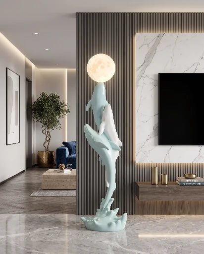 Moonlit Dolphin Floor Lamp