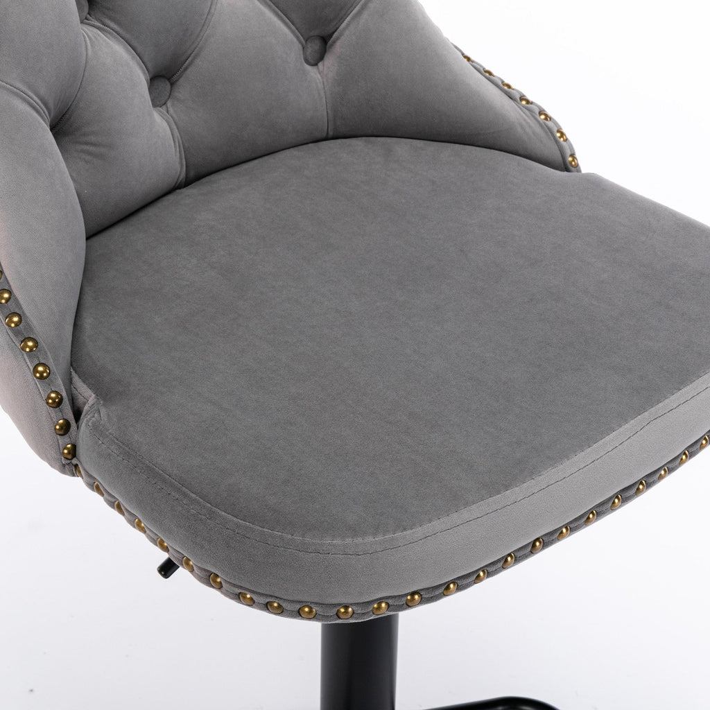 Camille Tufted Swivel Bar Stools, Set of 2