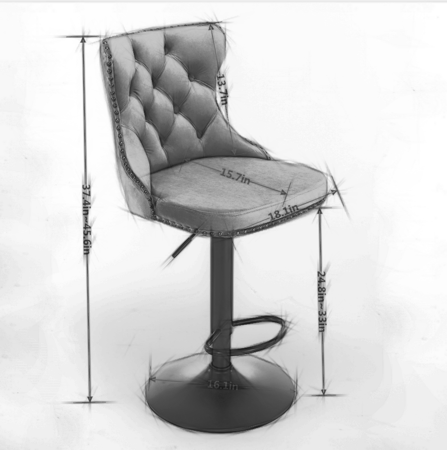 Camille Tufted Swivel Bar Stools, Set of 2