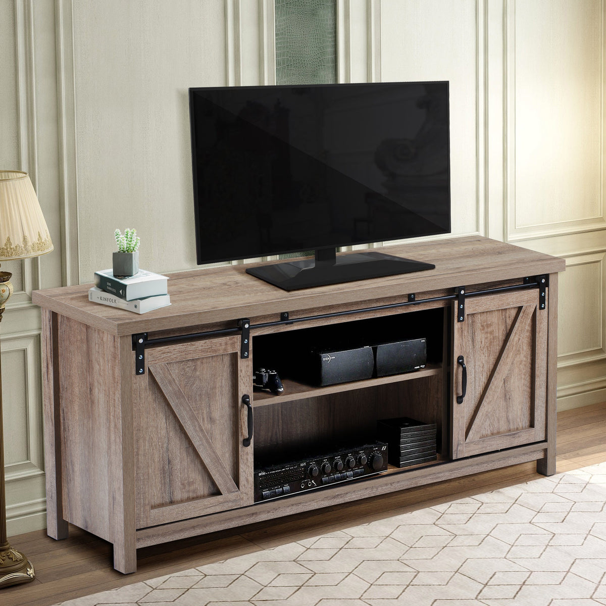 Rustic Barn Door TV Console