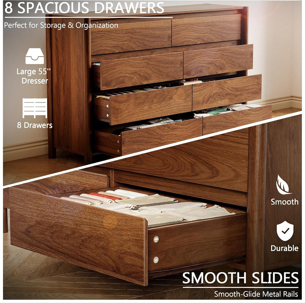 Mid-Century Eight-Drawer Dresser
