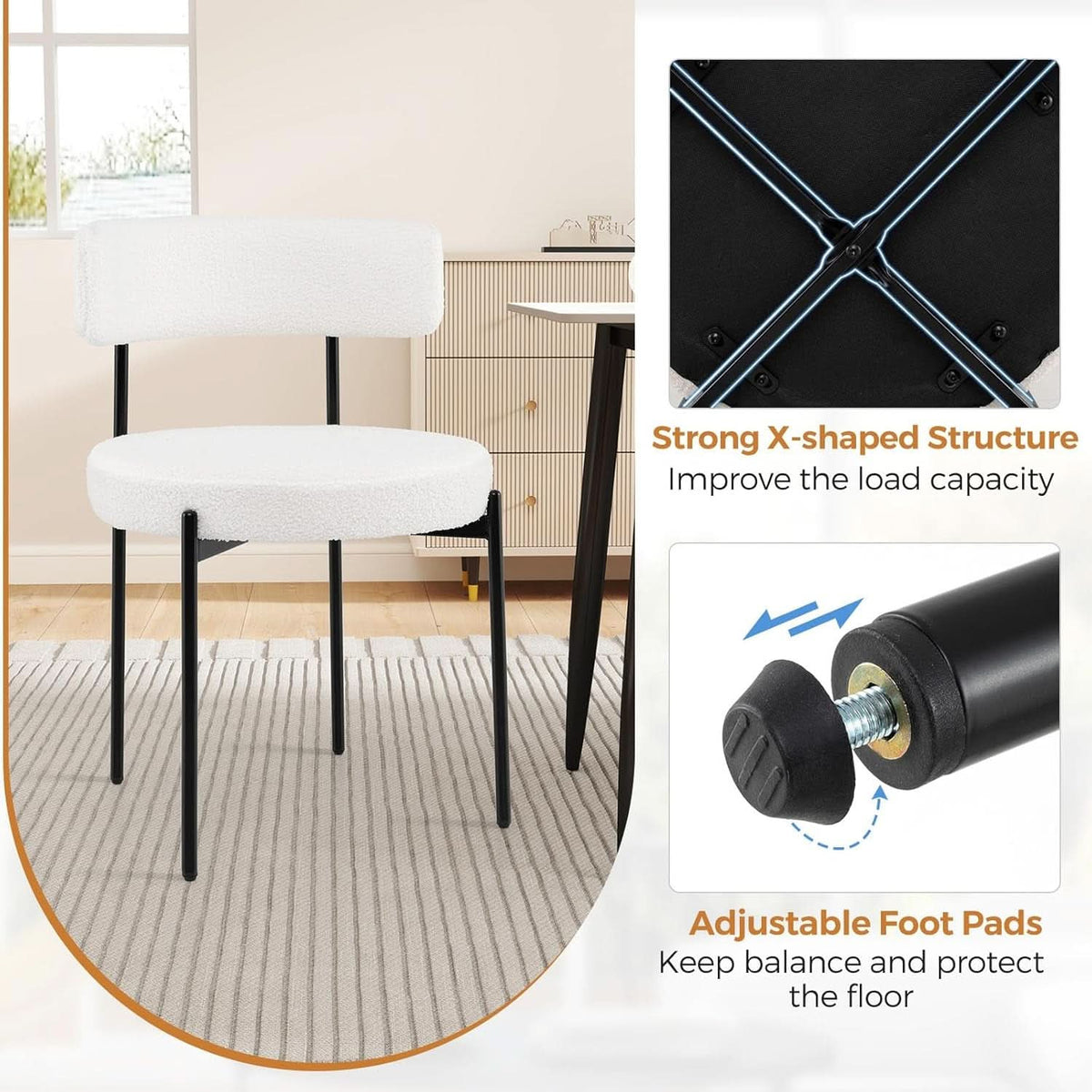 Éliane Sherpa Dining Chairs - Set of 2