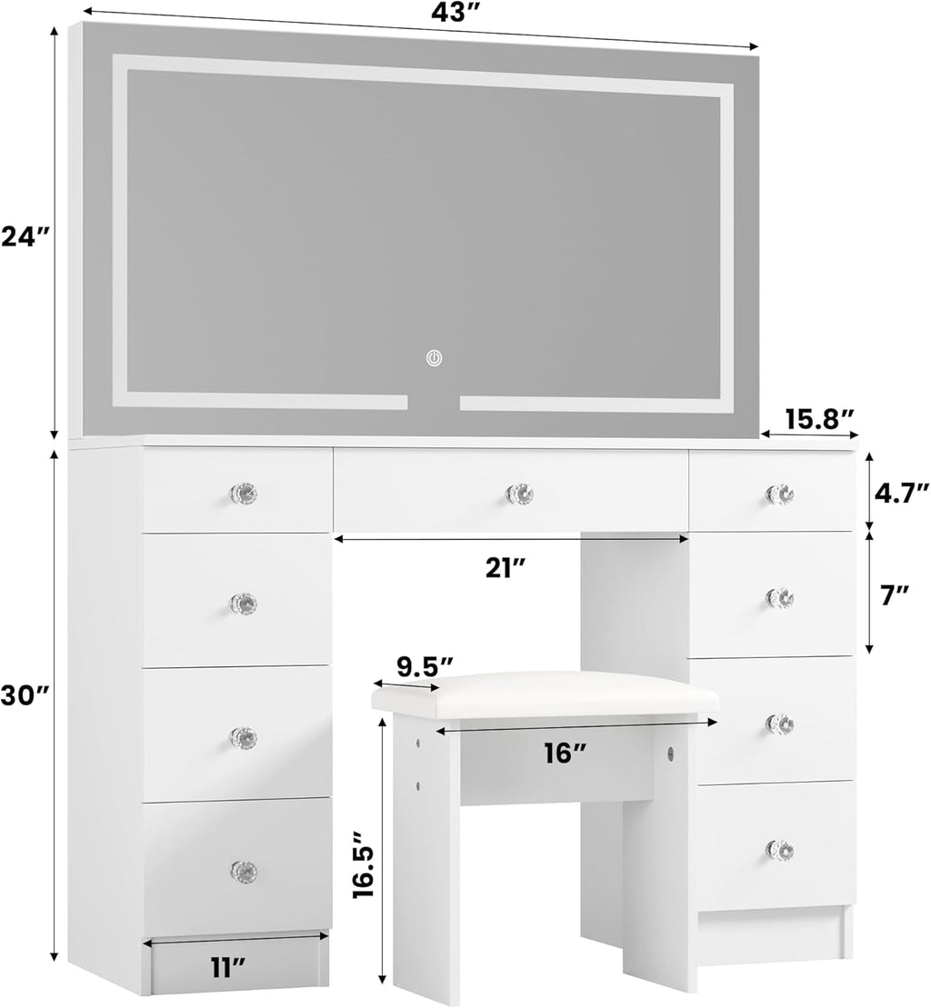 Amelie Illuminated Vanity Desk