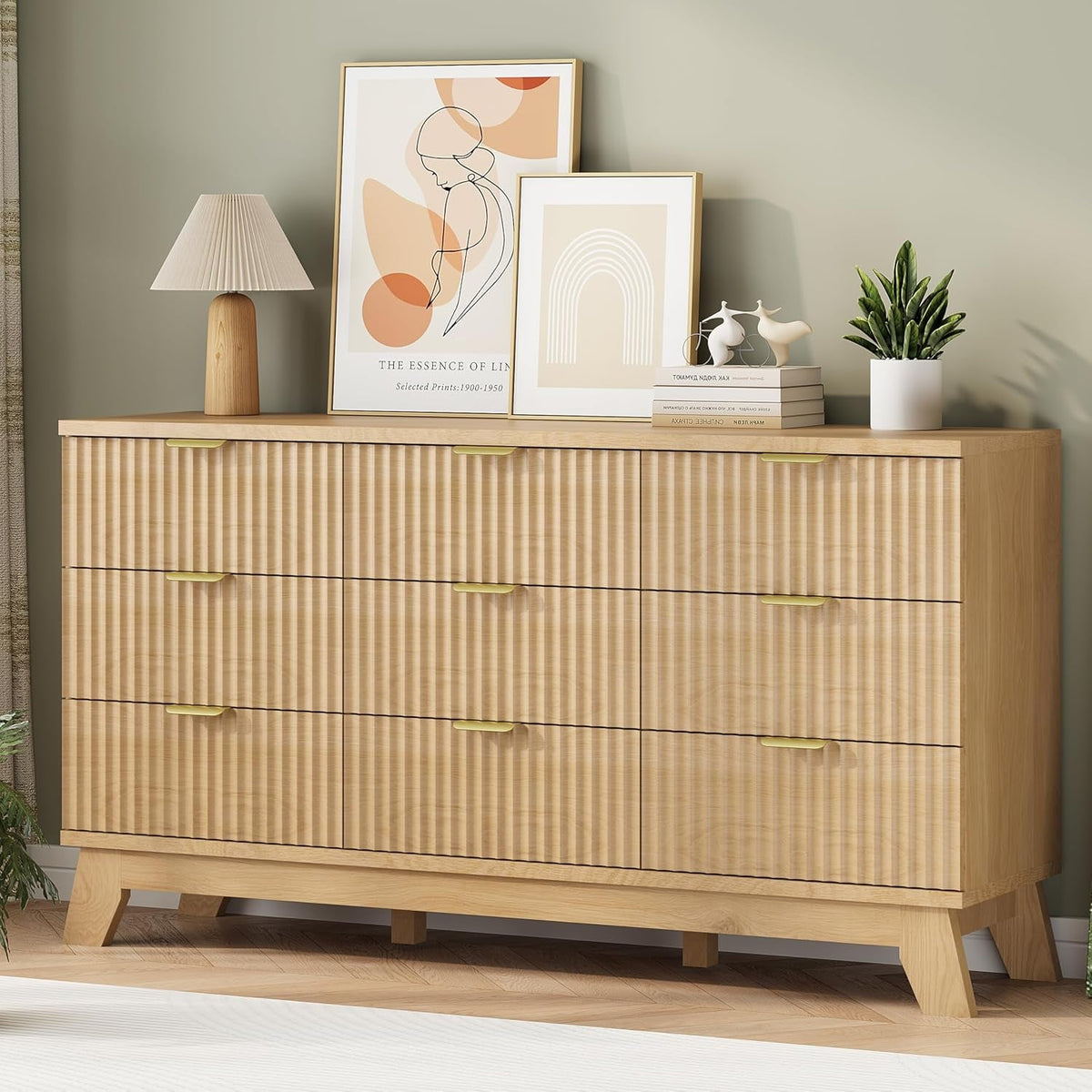 Fluted Nine-Drawer Dresser