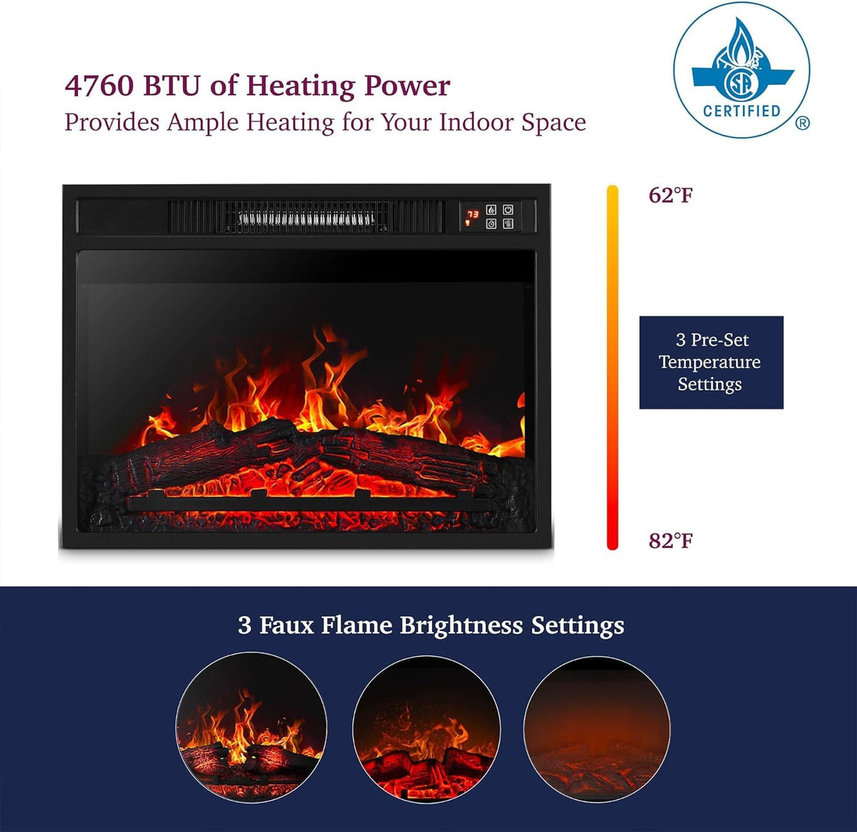Slim Electric Fireplace Insert