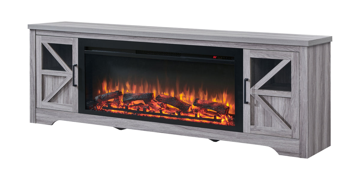 Gray Fireplace TV Console