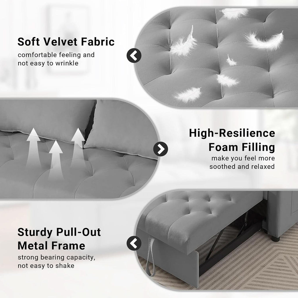 Sable Convertible Sleeper Loveseat