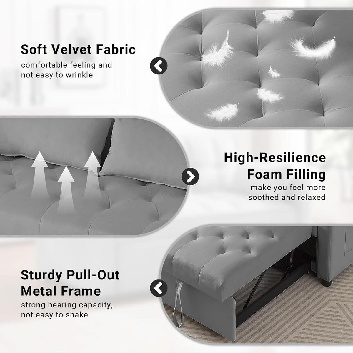 Sable Convertible Sleeper Loveseat