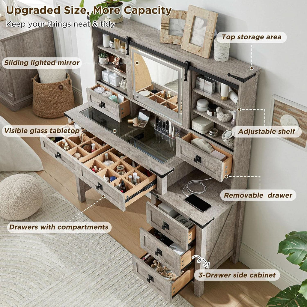 Vienne Crafted Oak Vanity Desk