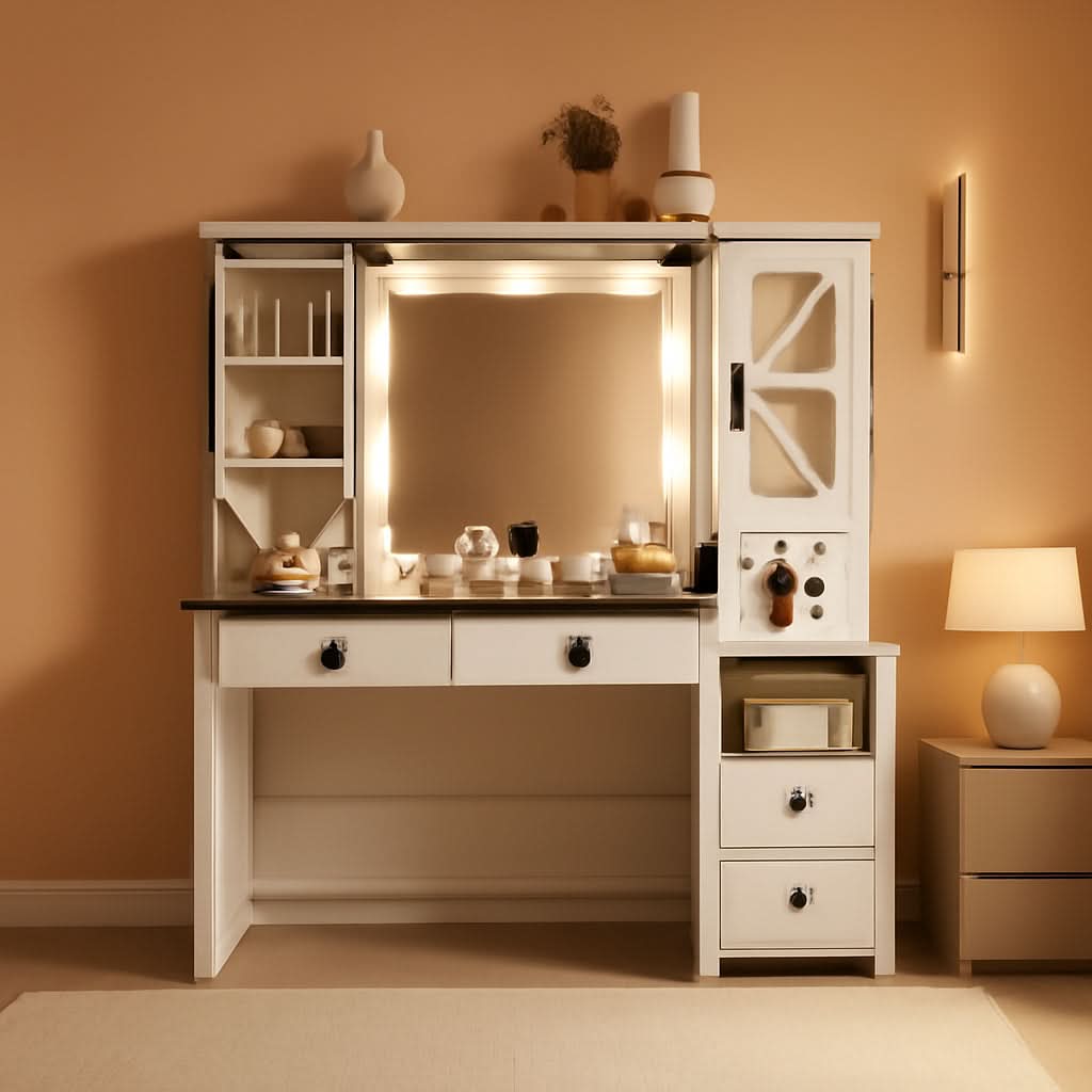 Evelina Makeup Vanity Desk with Storage
