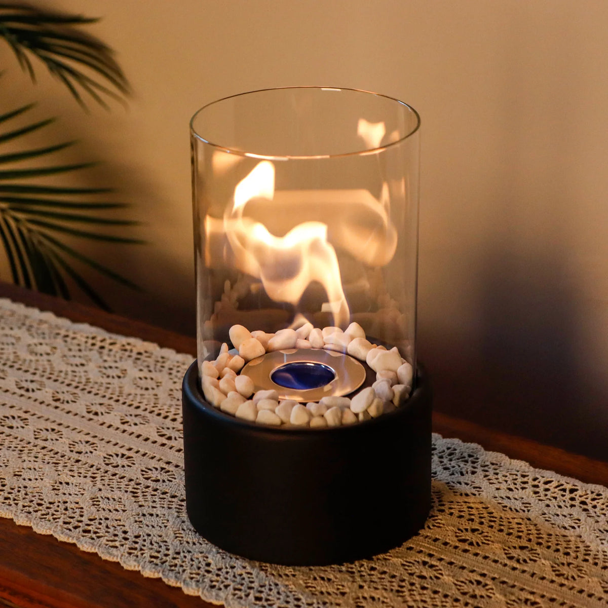 Black Round Tabletop Fire Bowl