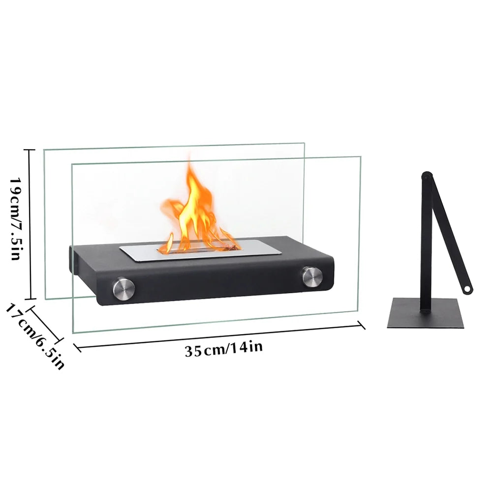 White Rectangular Tabletop Fireplace