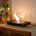 White Rectangular Tabletop Fireplace