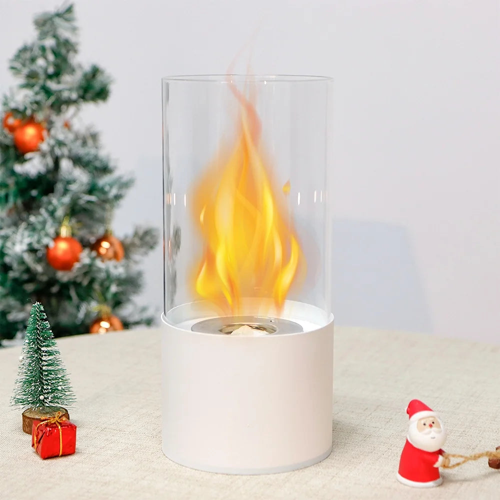 Glass Cylinder Tabletop Fire Bowl